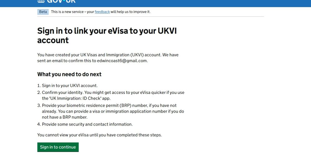 UKVI eVisa Account Creation by Greentod